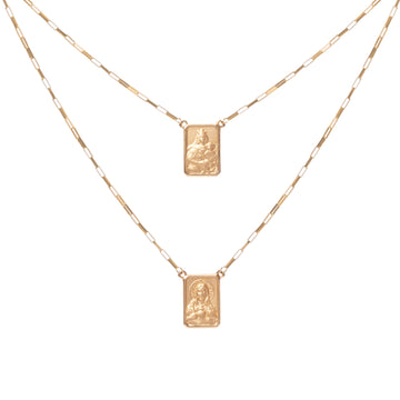 Escapulário ouro amarelo 18k medalha M